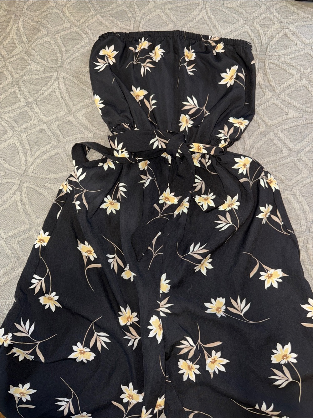 Strapless Wide-Leg Floral Jumpsuit